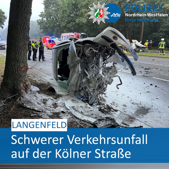 POL-ME: Pressemeldung des Polizeipräsidiums Köln: 59-Jährige bei Verkehrsunfall in Langenfeld lebensgefährlich verletzt - Polizei Köln ermittelt - Langenfeld - 2409045