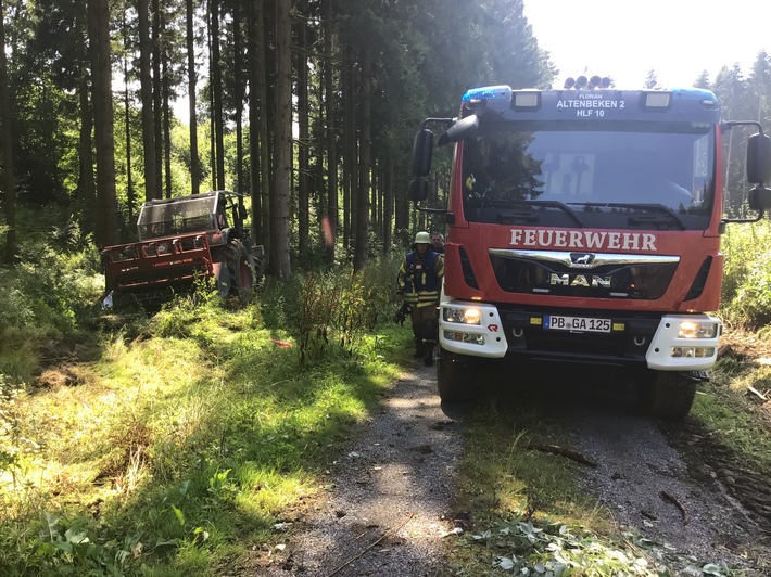 FW-PB: Unfall mit Forstmaschine - Forstarbeiter schwerverletzt