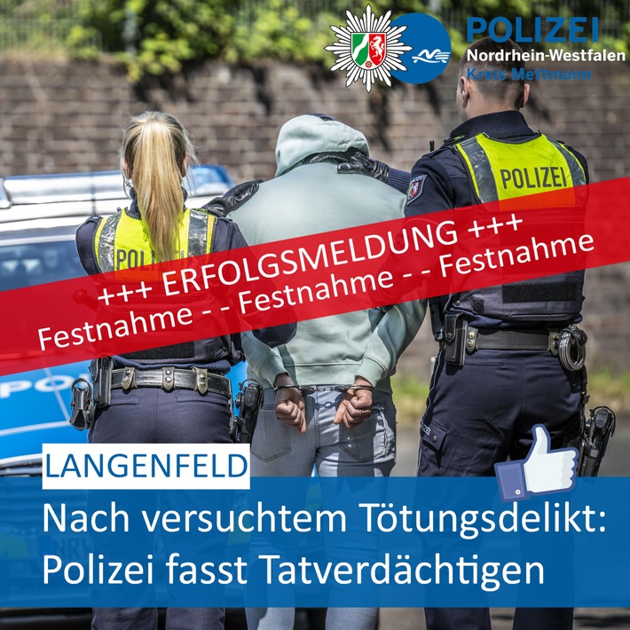 POL-ME: Nach versuchtem Tötungsdelikt: Polizei fasst Tatverdächtigen - Langenfeld / Köln - 2406066